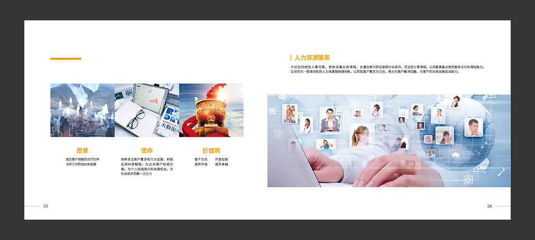 北京萬古人力資源公司宣傳冊，精裝畫冊設計-4
